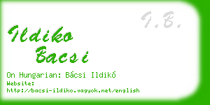 ildiko bacsi business card